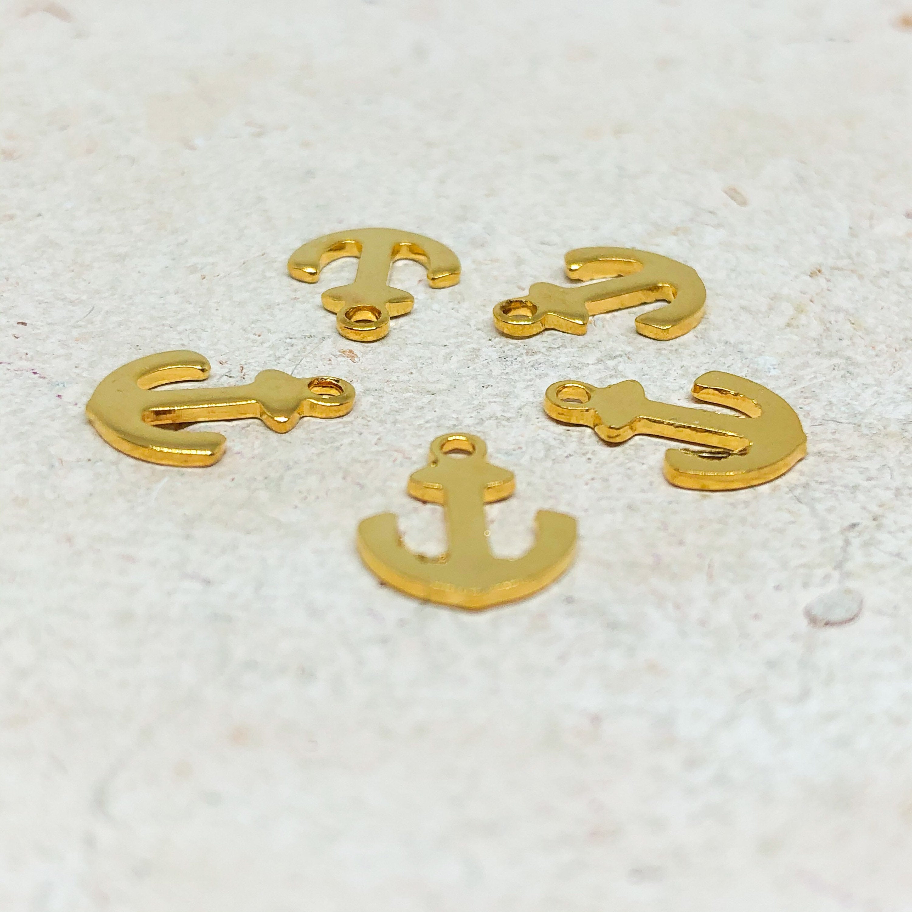 Edelstahl Anker Anhänger vergoldet / rosévergoldete Edelstahlanker