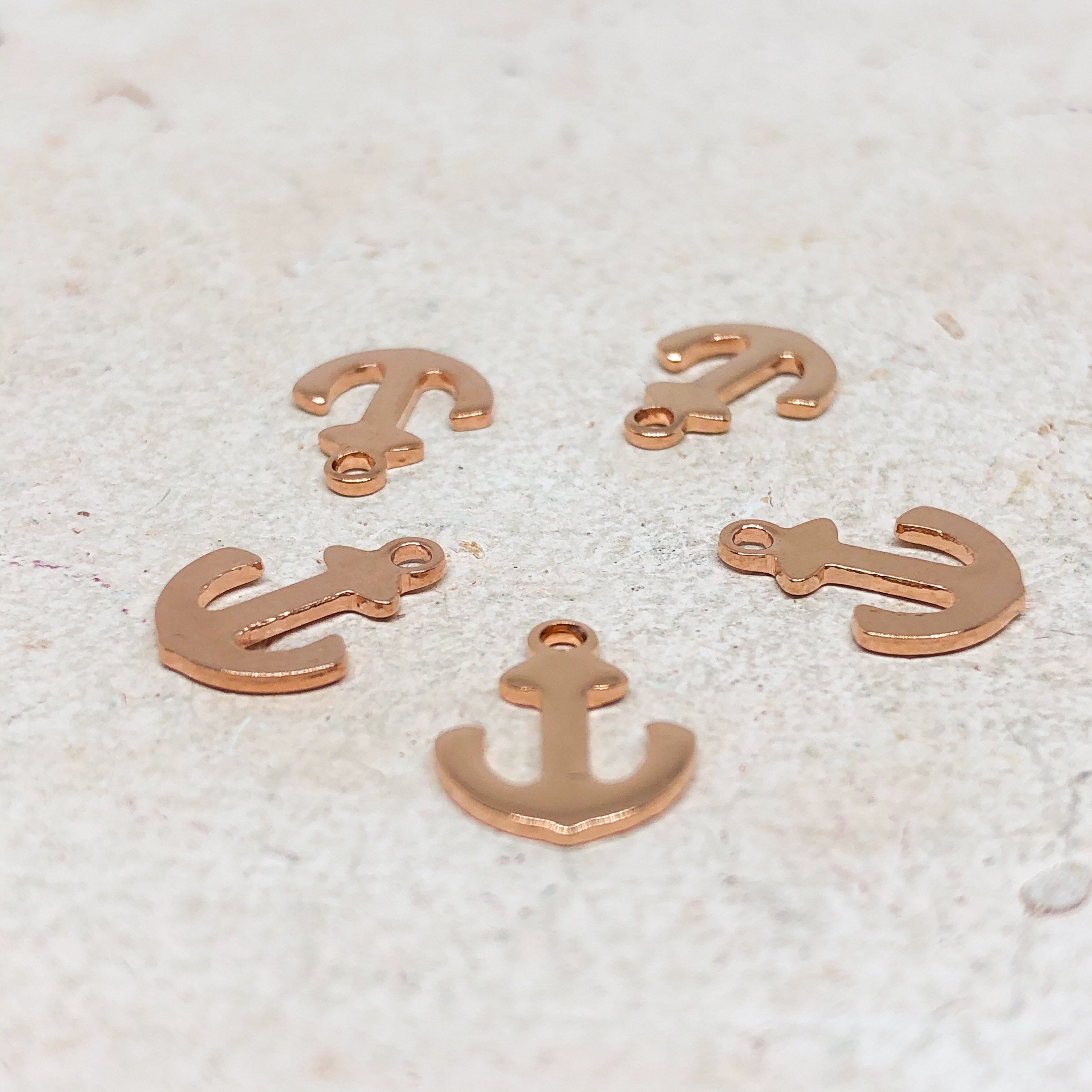 Edelstahl Anker Anhänger vergoldet / rosévergoldete Edelstahlanker