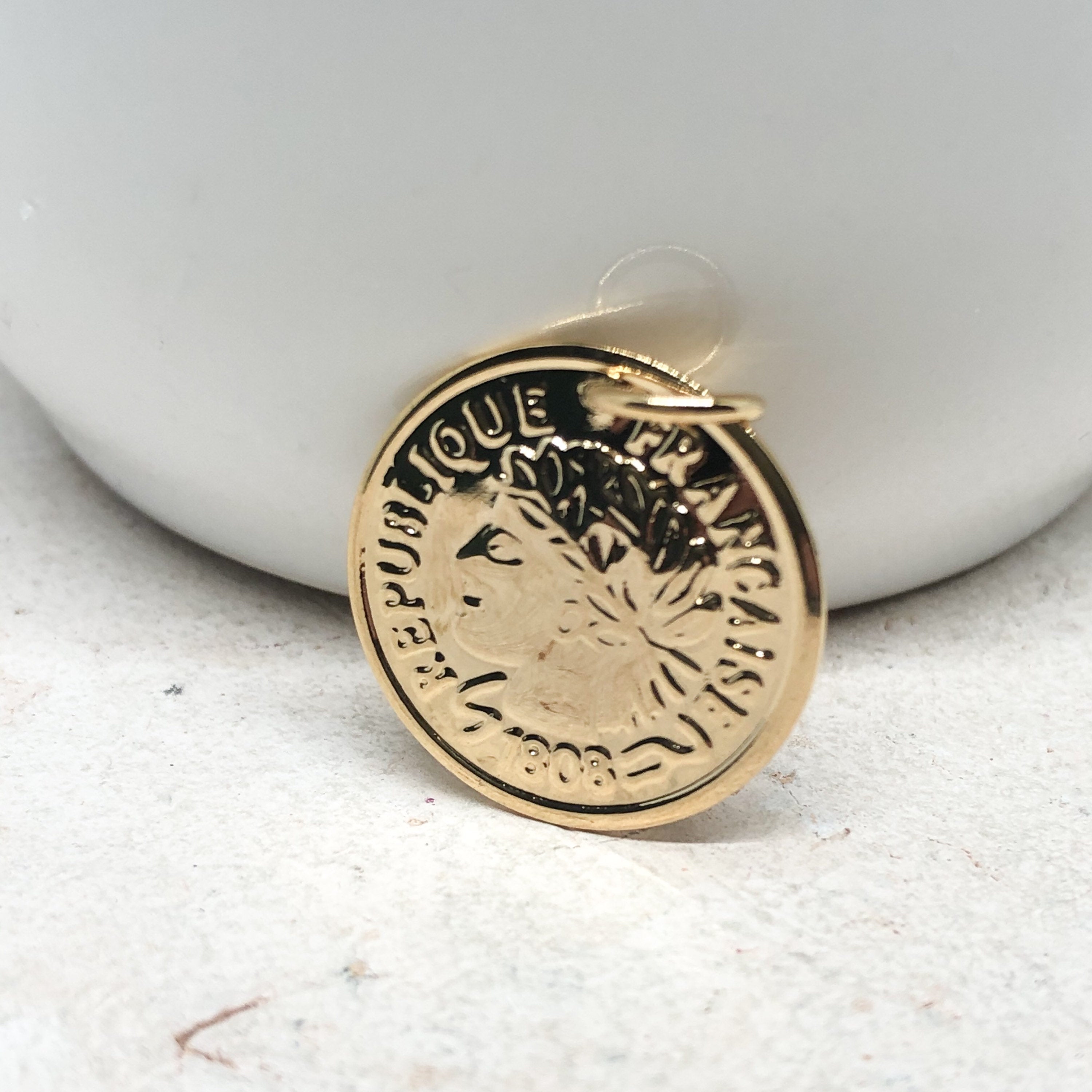 Edelstahl Anhänger Münze