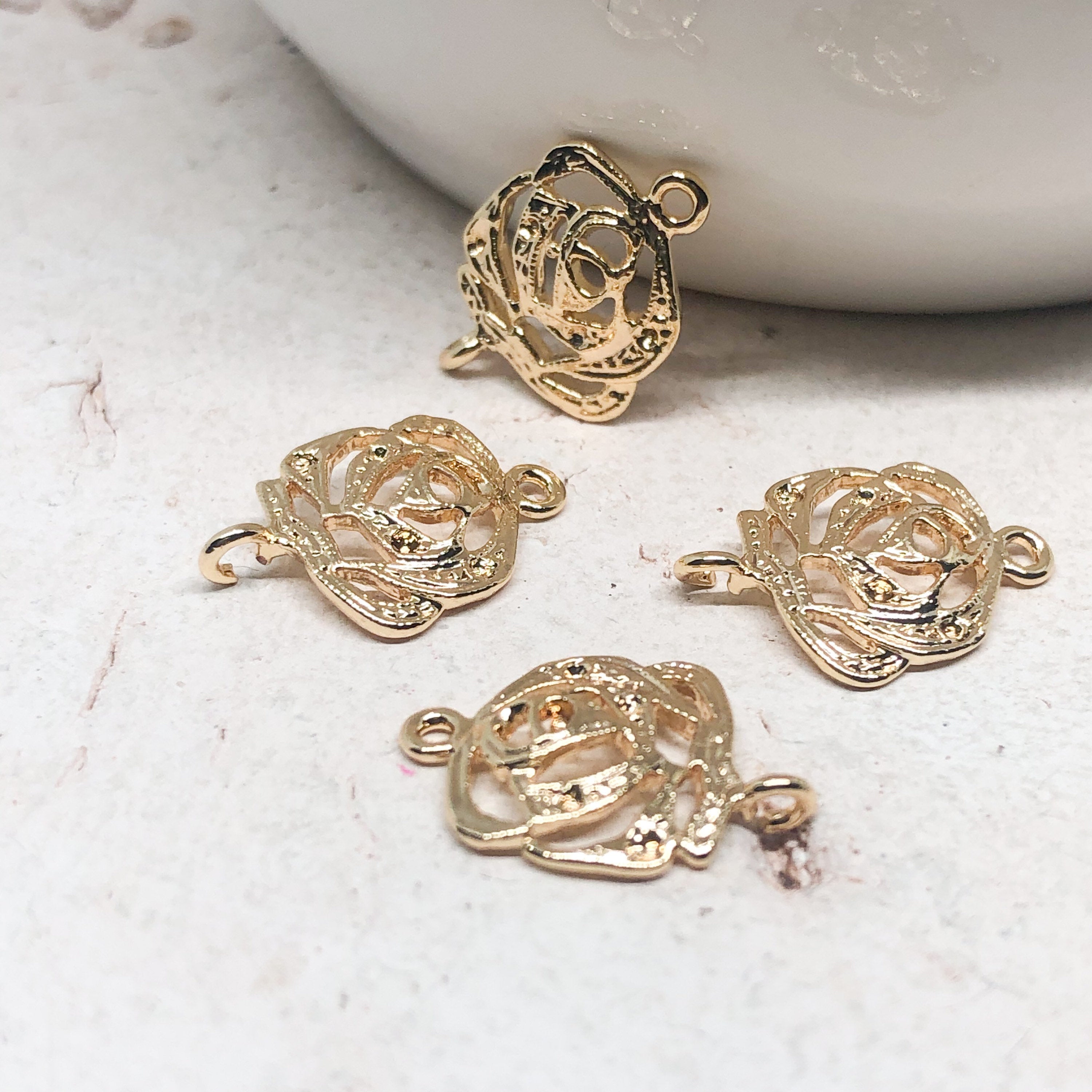 Verbinder Blume 3 St., Verbinder für die Macramee Armbänder