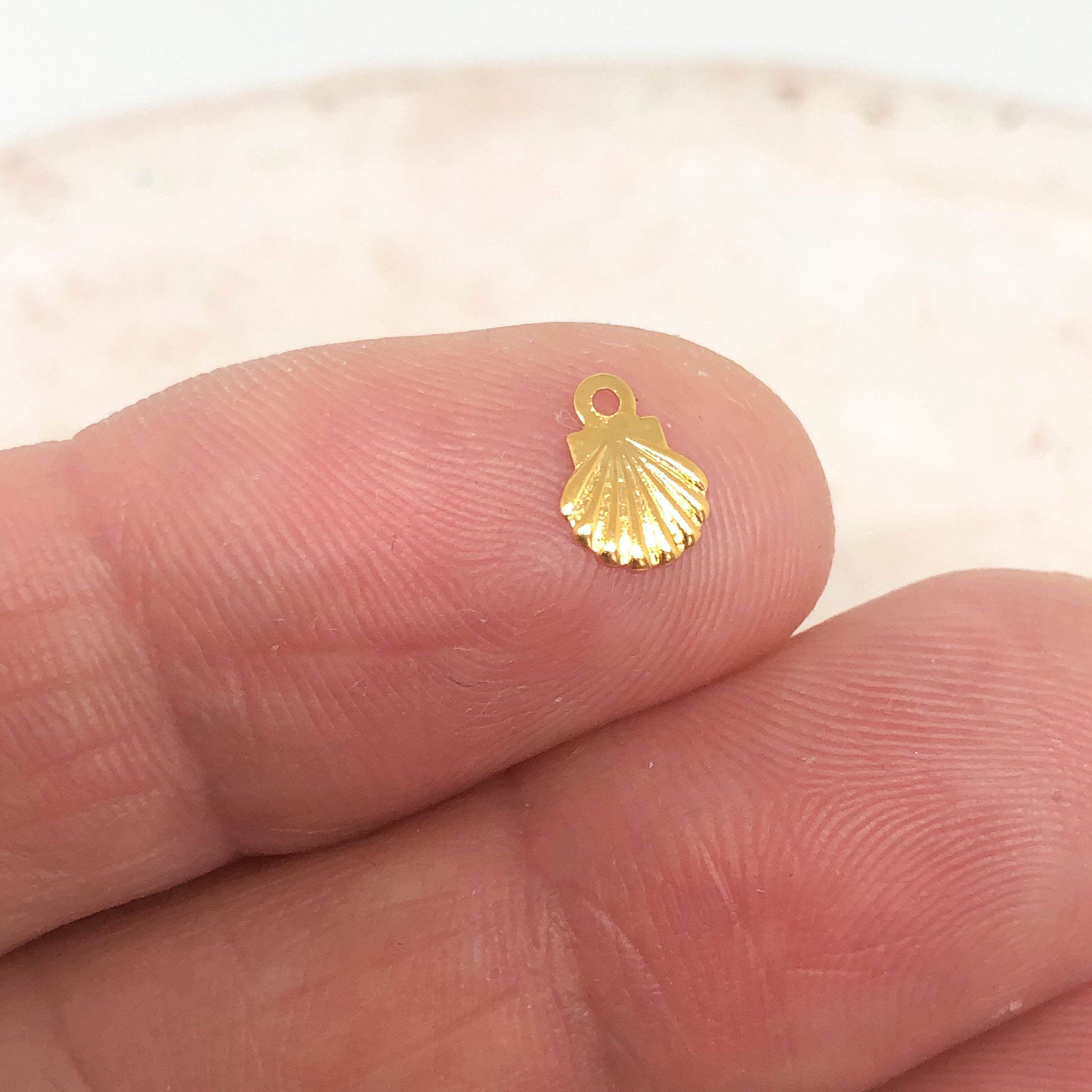 Edelstahl Anhänger Muschel 10 St., filligrane Jakobsmuschel Anhänger