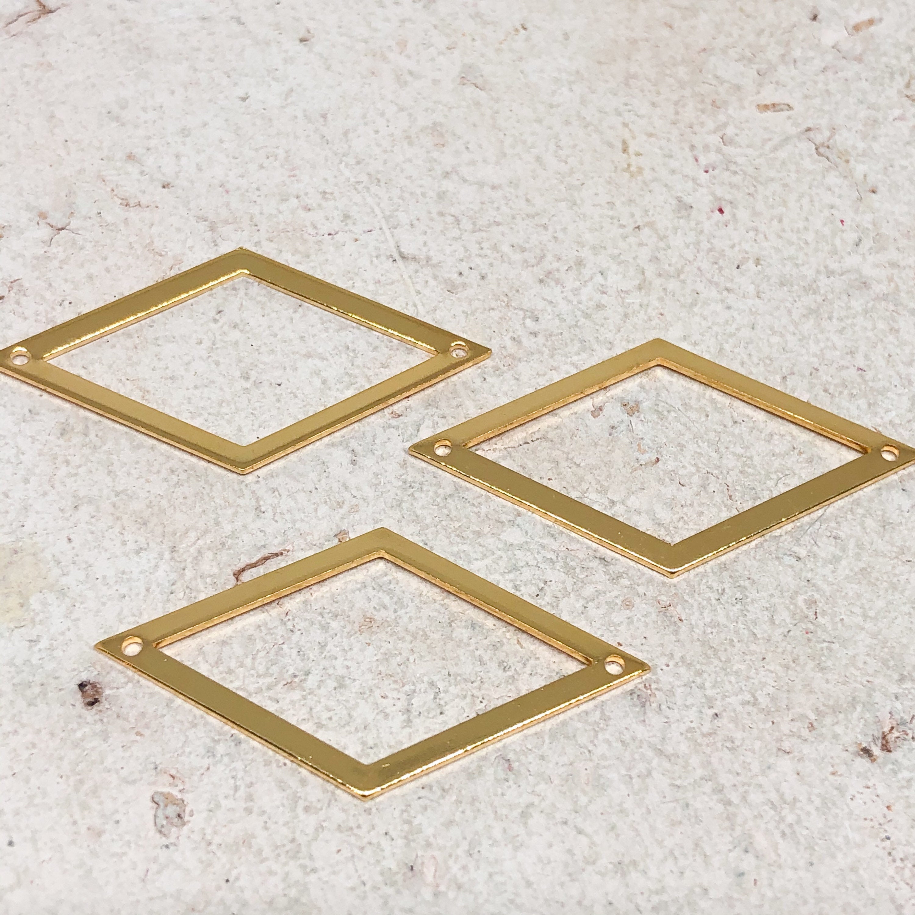 Verbinder aus Edelstahl Raute, Verbinder für Macramee Armbänder