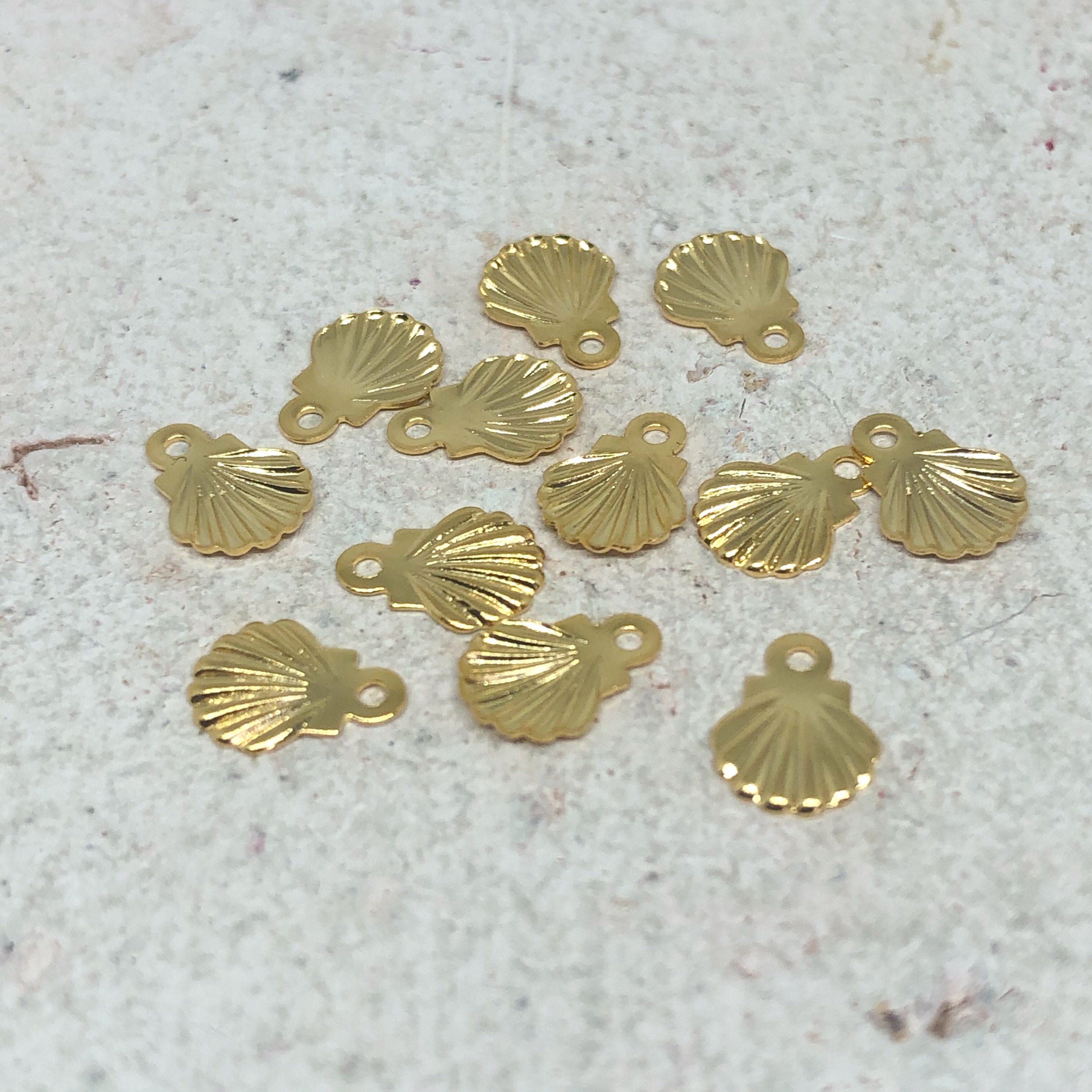 Edelstahl Anhänger Muschel 10 St., filligrane Jakobsmuschel Anhänger