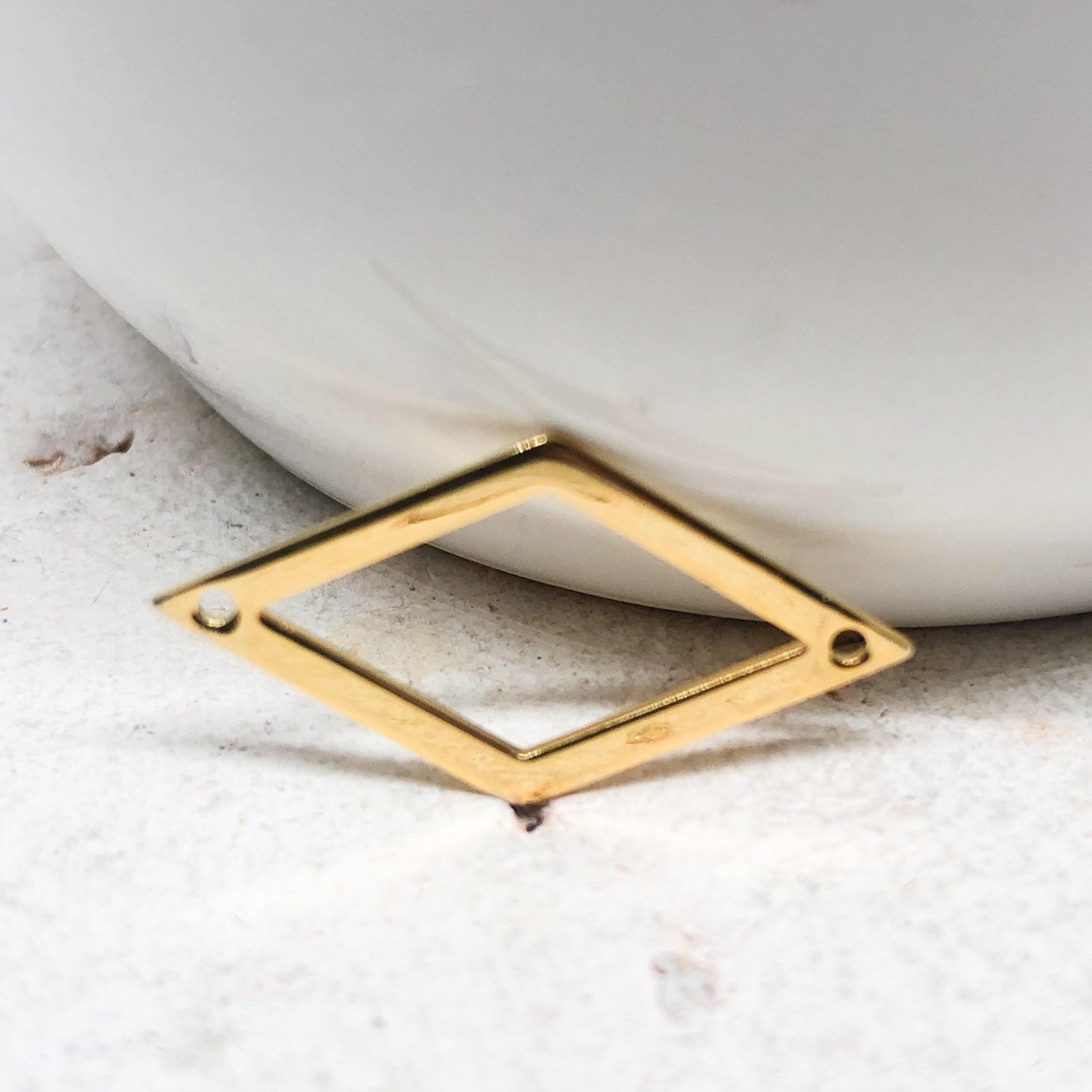 Verbinder aus Edelstahl Raute, Verbinder für Macramee Armbänder