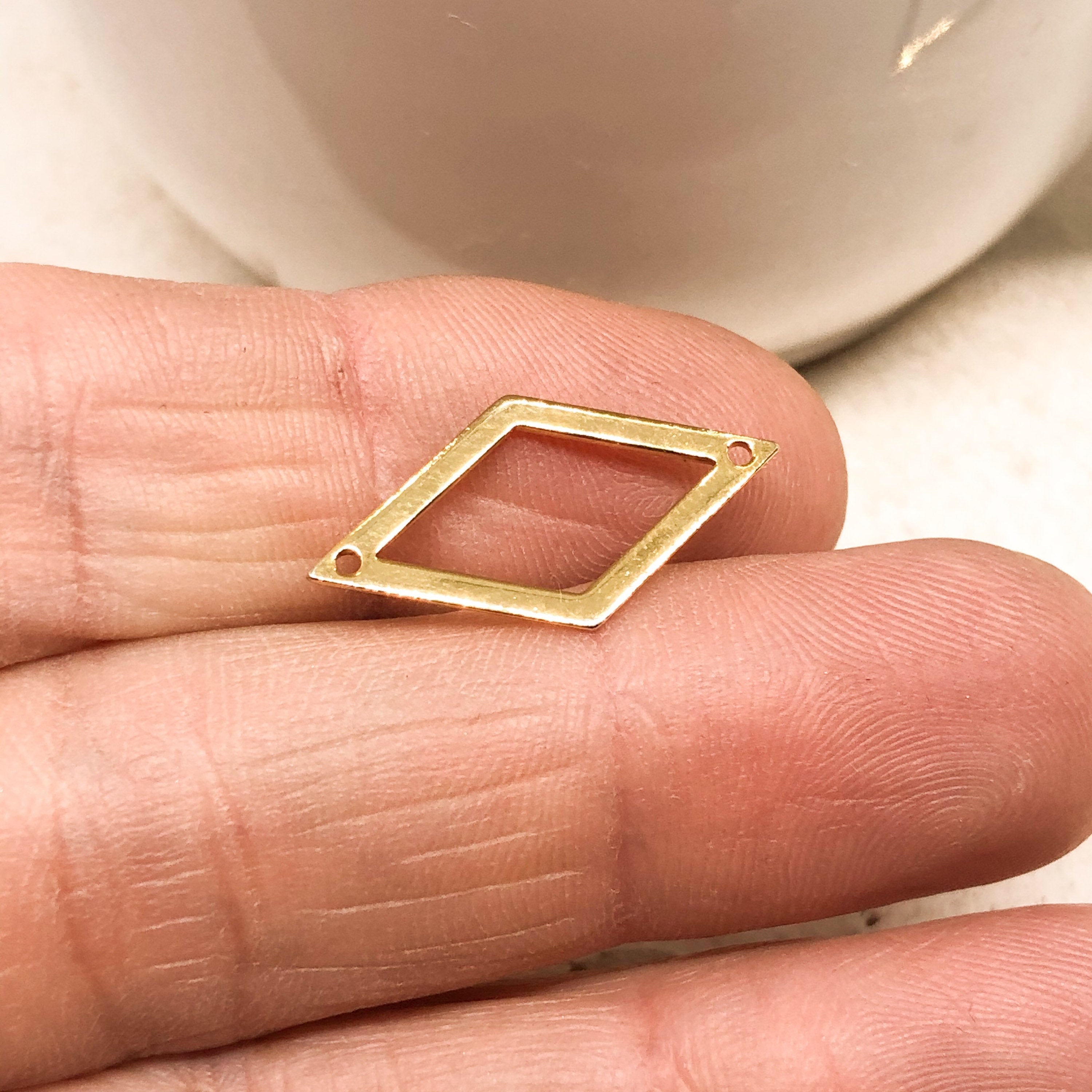 Verbinder aus Edelstahl Raute, Verbinder für Macramee Armbänder