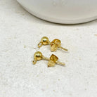 Edelstahl Ohrstecker mit Kugel 5 Paar Rohlinge vergoldet