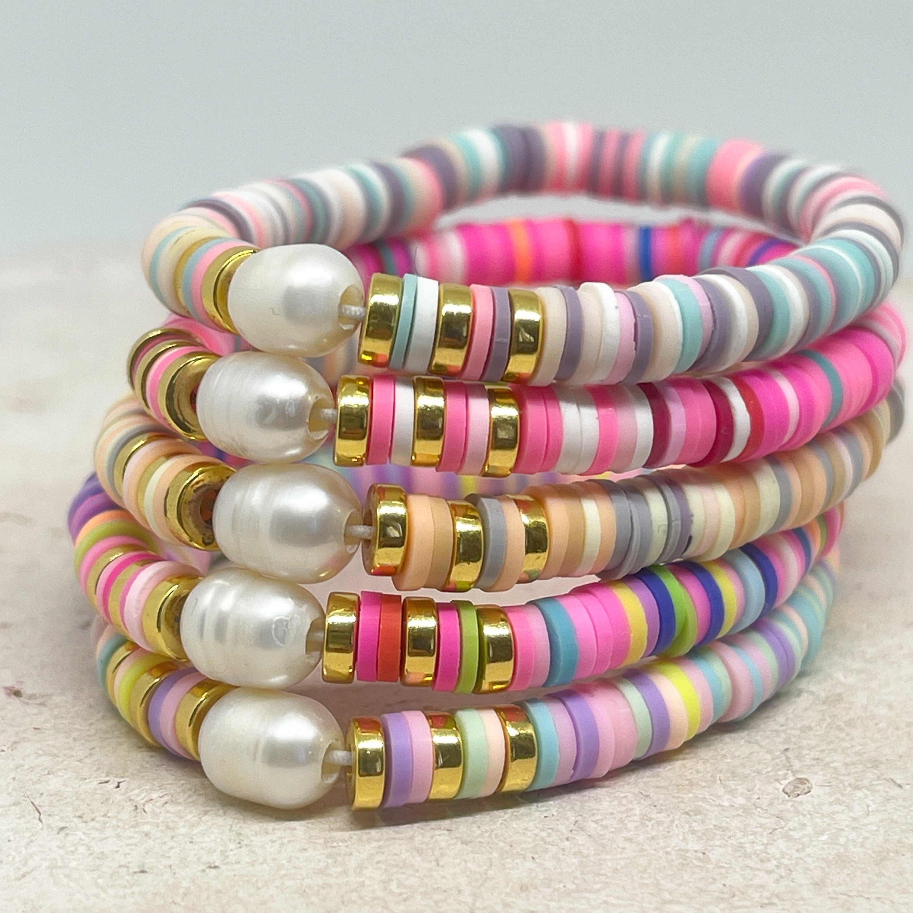 Armband mit Heishi Perlen bunt