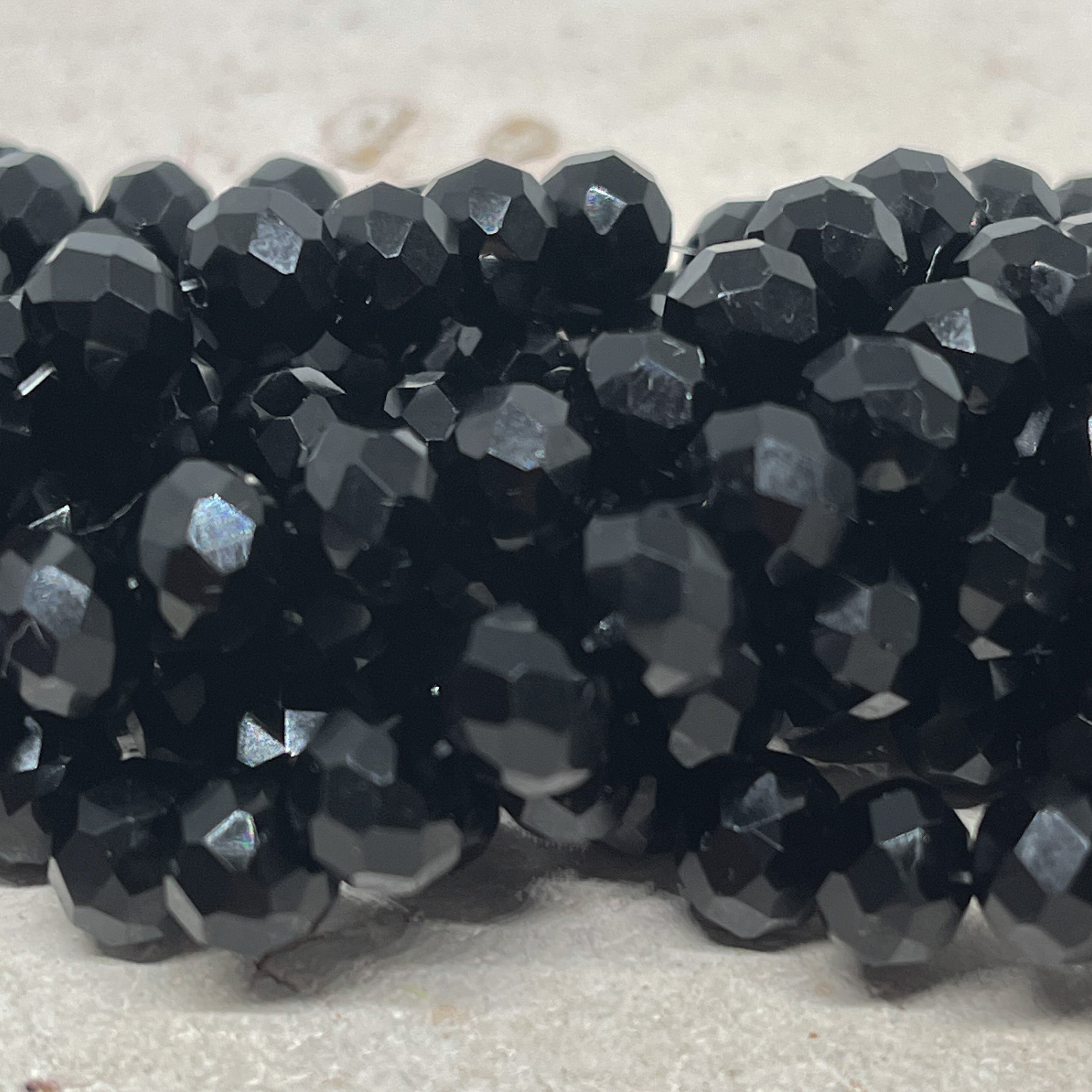 Kristallperlen 8mm 66 St. Glasschliffperlen Schwarz