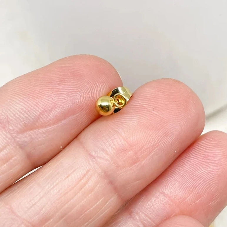 Edelstahl Ohrstecker mit Kugel 5 Paar Rohlinge vergoldet