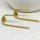 Edelstahl Ohrstecker mit Bogen, 2 Paar Ohrhaken Edelstahl goldfarben