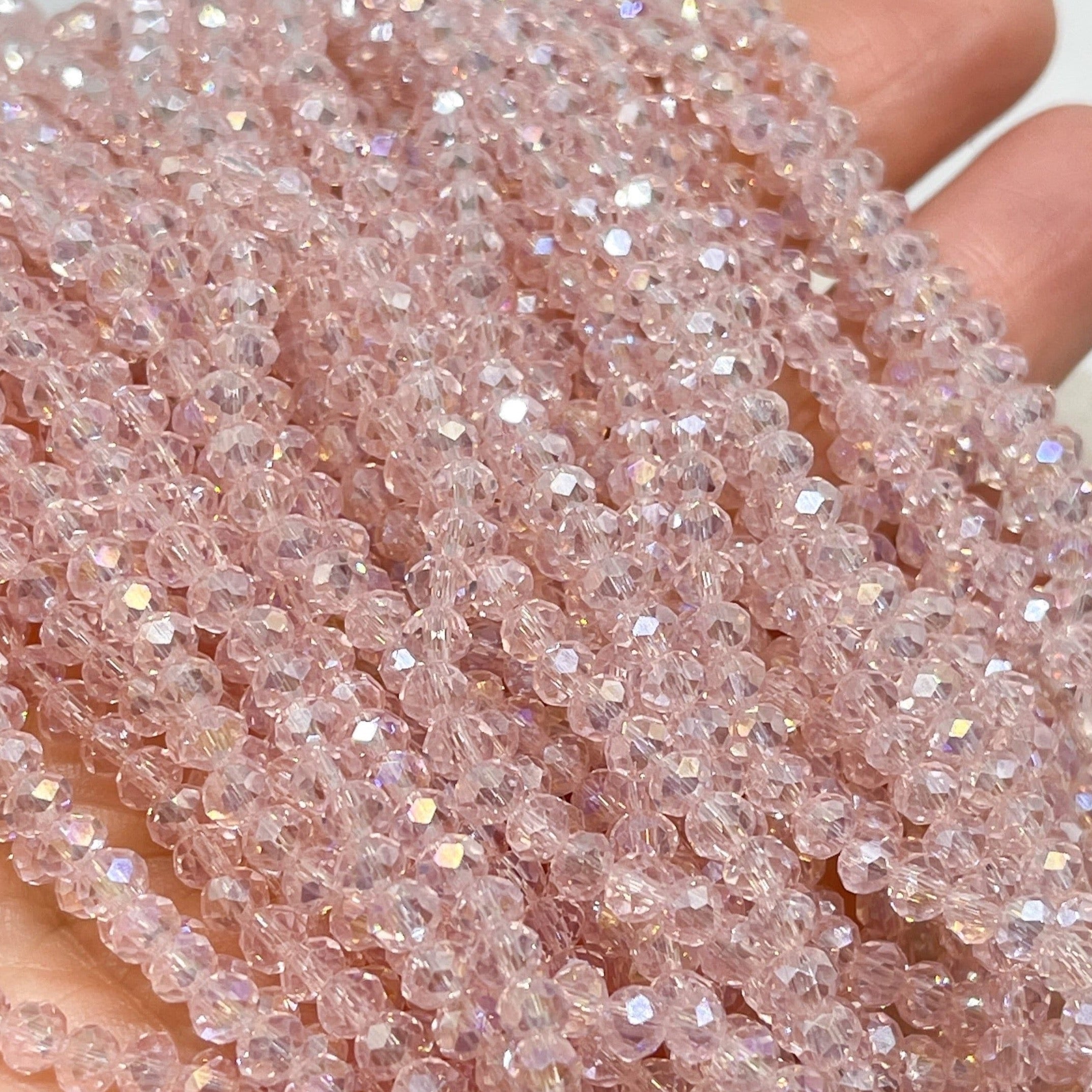 Rosa Glasschliffperlen