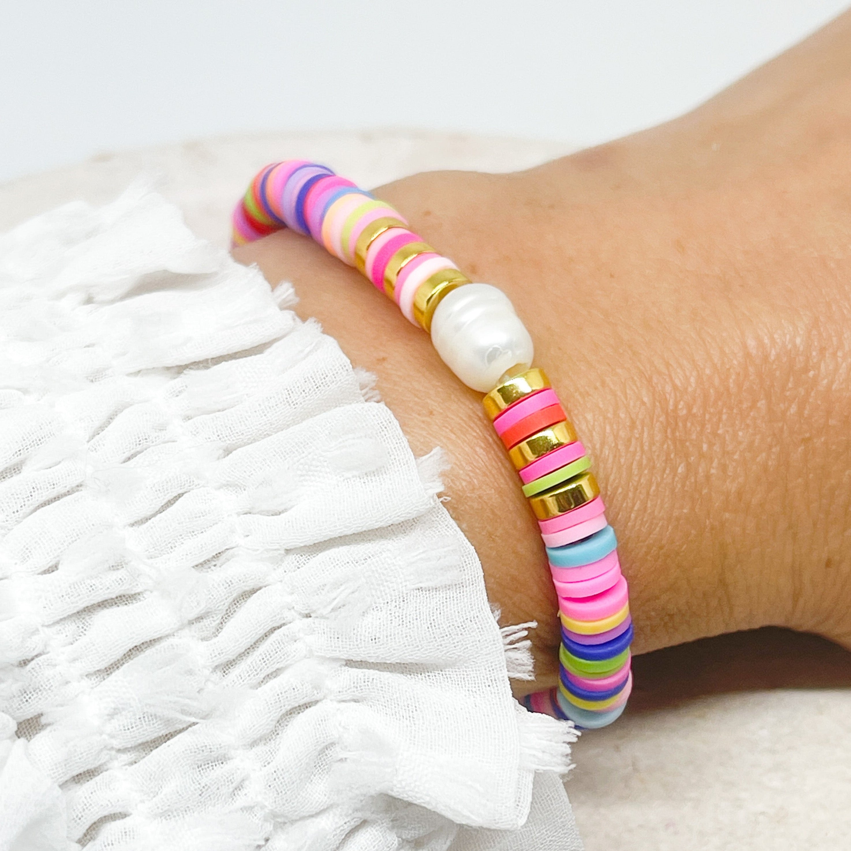 Armband mit Heishi Perlen bunt