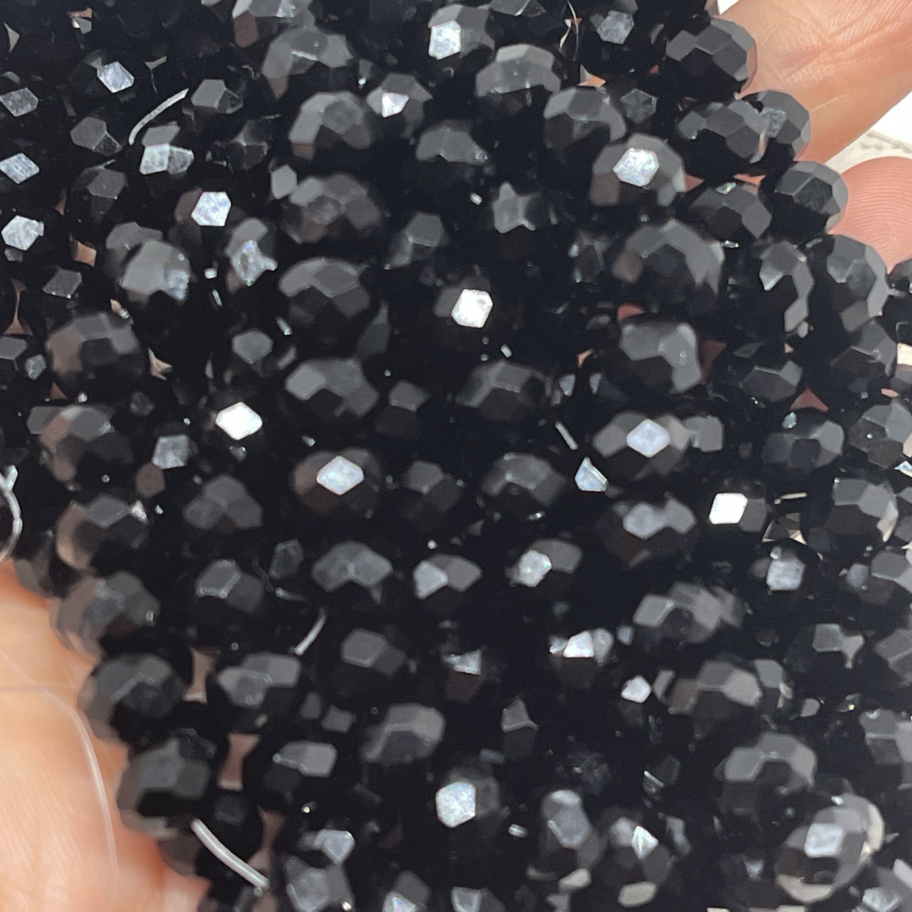 Kristallperlen 6mm Schwarz