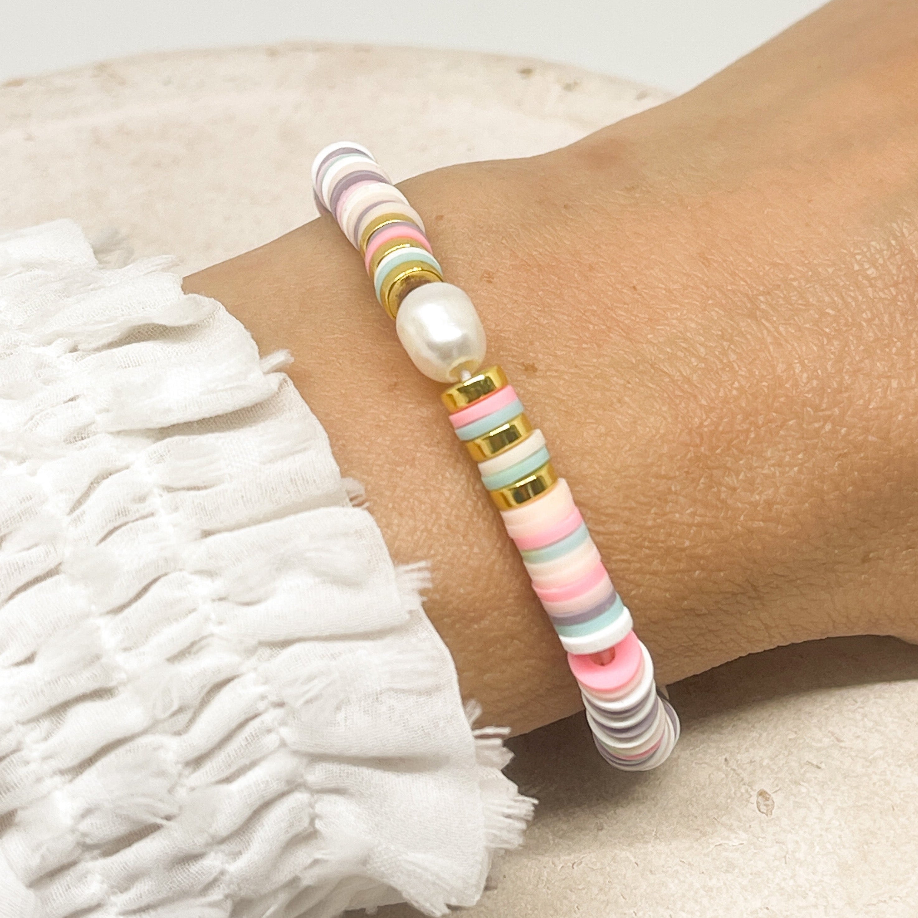 Armband mit Heishi Perlen bunt