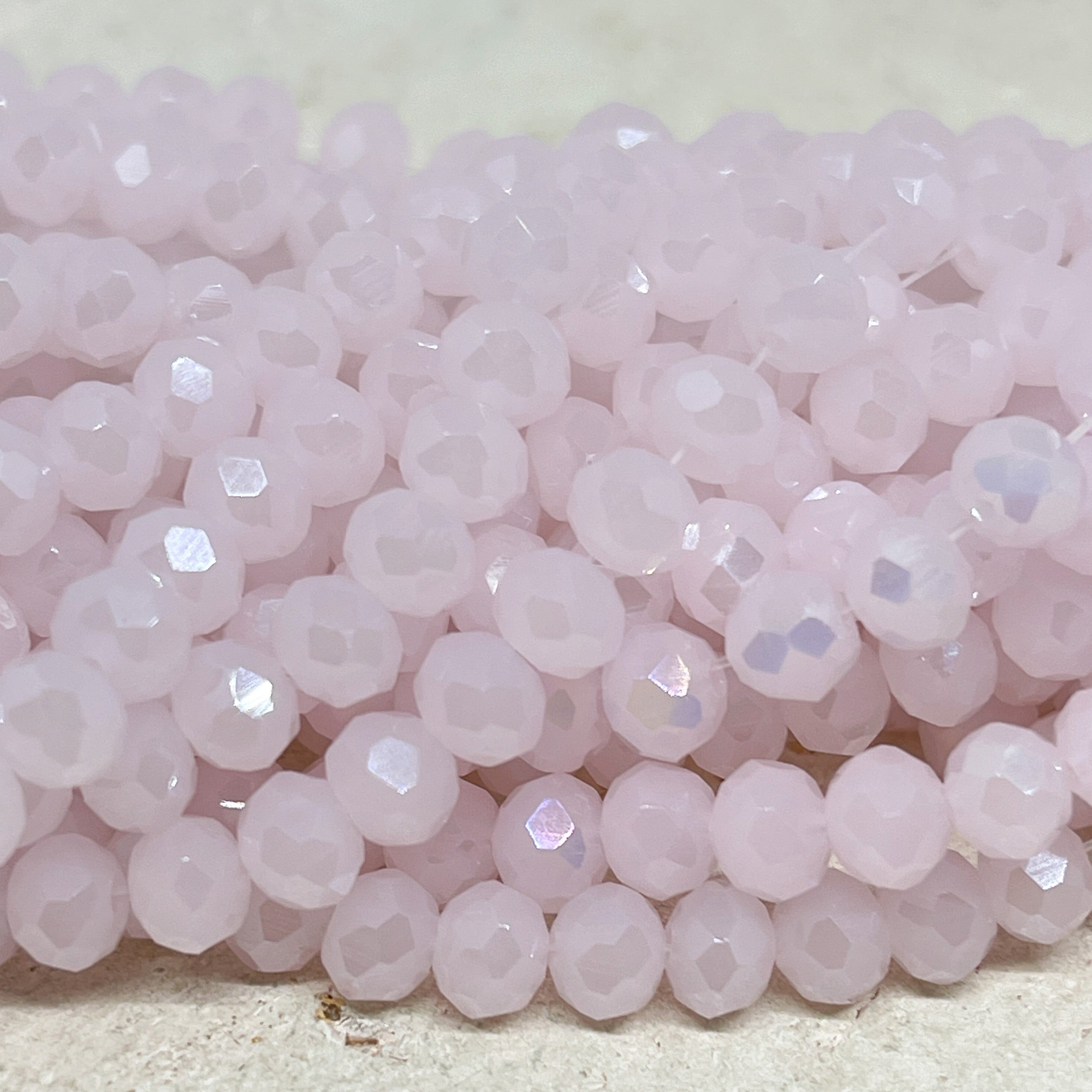 Glasschliffperlen Rosa Opak