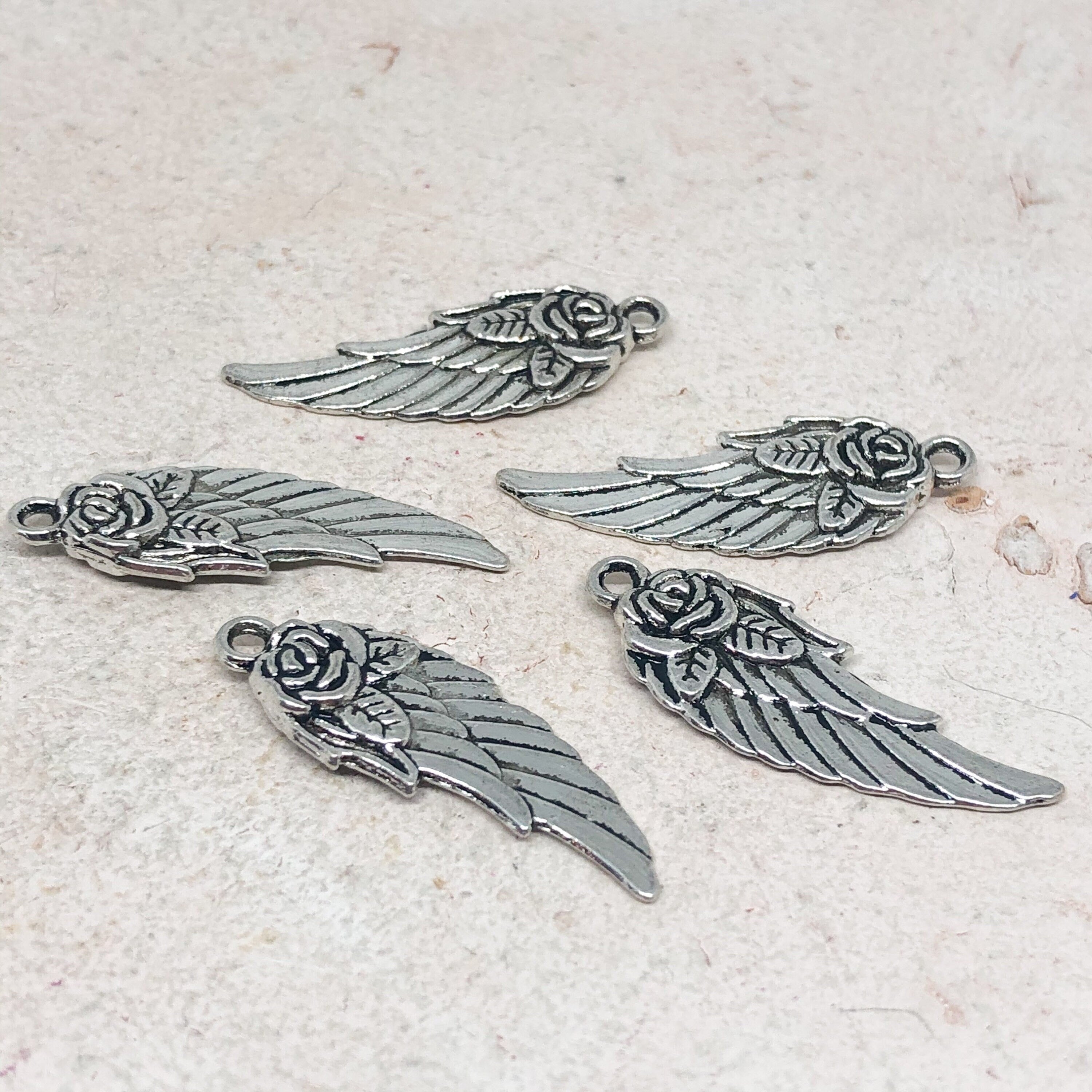 5 St. Flügel Anhänger, Engelsflügel Charms