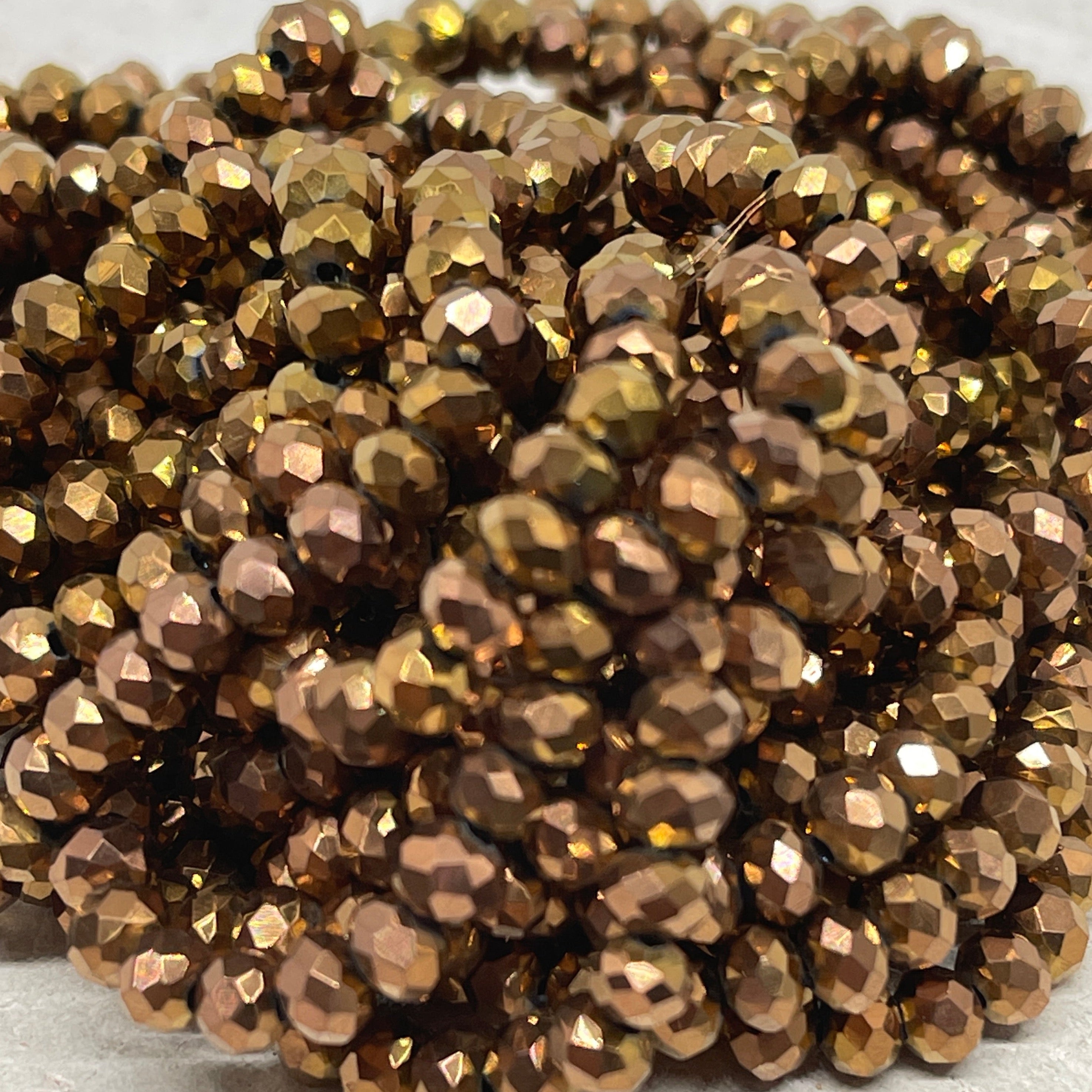 Wunderschöne Kristallperlen Farbe Kupfer