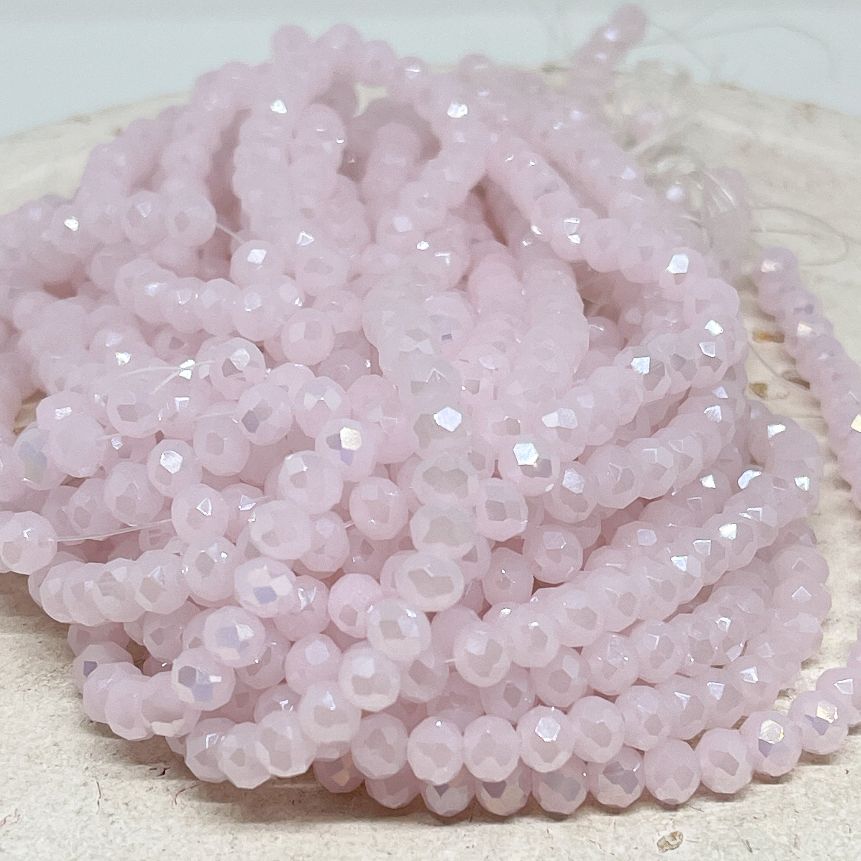 Glasschliffperlen Rosa Opak