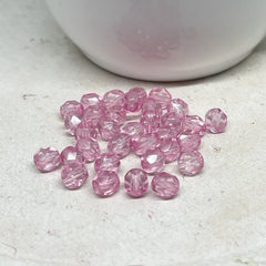 Böhmische Glasschliffperlen 6mm Rosa