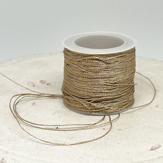 Macraméband 10m 0,5mm Ivory Cream Taupe Metallic