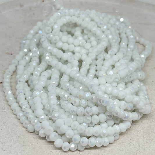 Kristallperlen 4mm 125 St., Glasschliffperlen Weiß