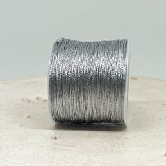 Macraméband 10m 0,5mm Silber Metallic