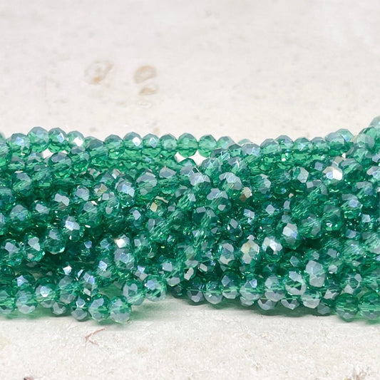 Kristallperlen 4mm 120 St. Glasschliffperlen - Grün