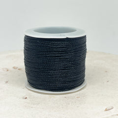 Macraméband 10m 0,5mm Schwarz Metallic