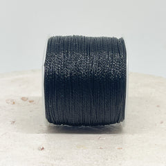 Macraméband 10m 0,5mm Schwarz Metallic