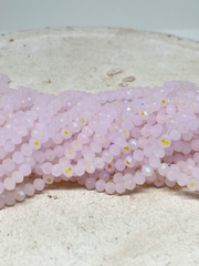 120 St. Kristallperlen 4mm Glasschliffperlen - Rosa opak mit violett schimmer