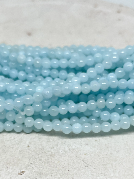 Runde Jadeperlen 4mm Hellblau