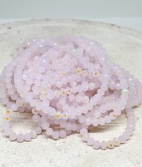 120 St. Kristallperlen 4mm Glasschliffperlen - Rosa opak mit violett schimmer