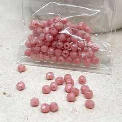 100 St. Böhmische Glasschliffperlen 3mm - Carnation Pink