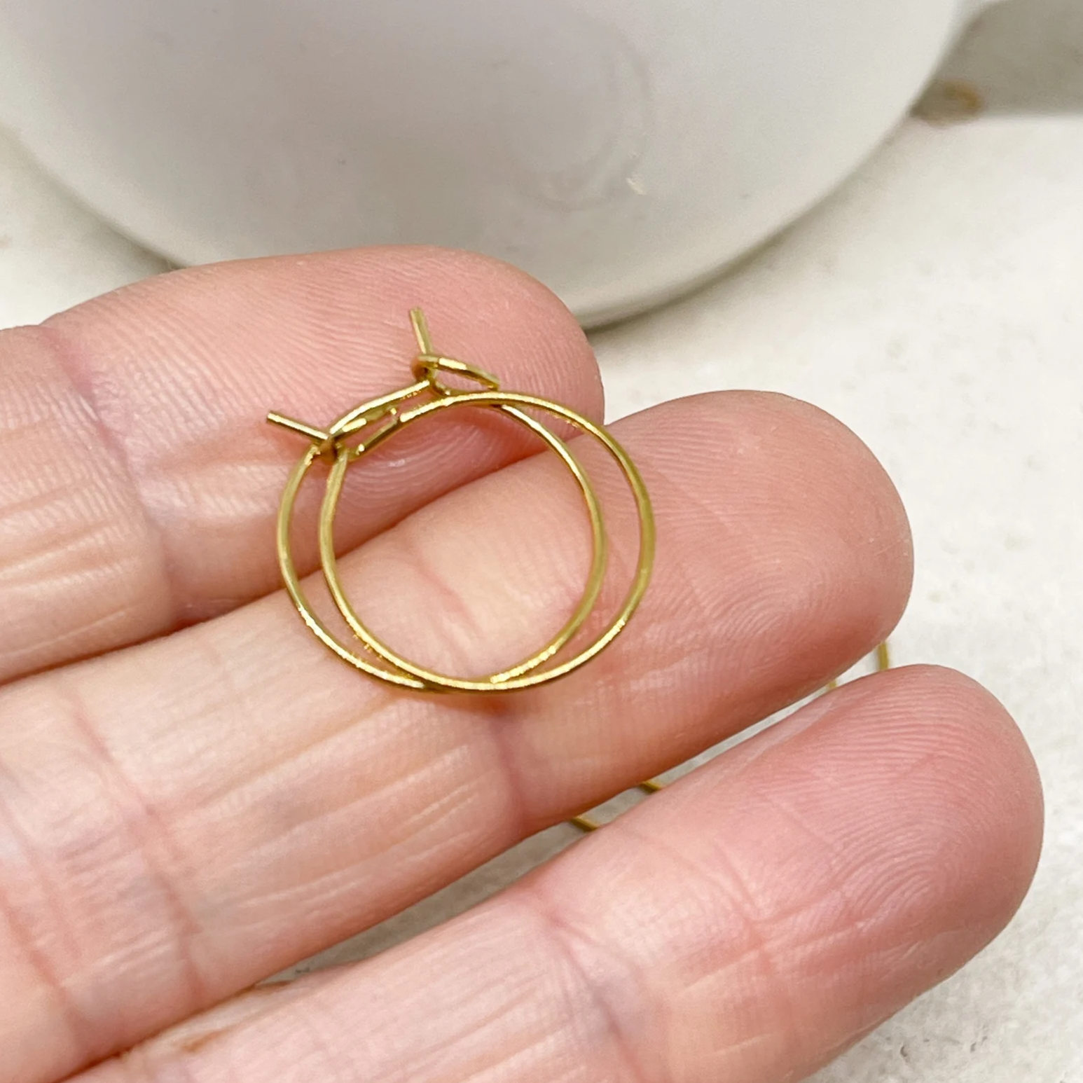 Ohrhaken Edelstahl  goldfarben