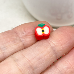 25 St. / 50 St. Polymer Clay Frucht Perlen - Apfel Rot