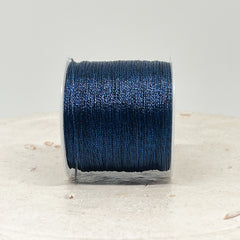 Macraméband 10m 0,5mm Blau Metallic