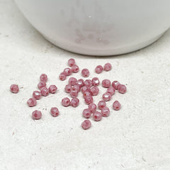 100 St. Böhmische Glasschliffperlen 3mm - Luster Pink Coral