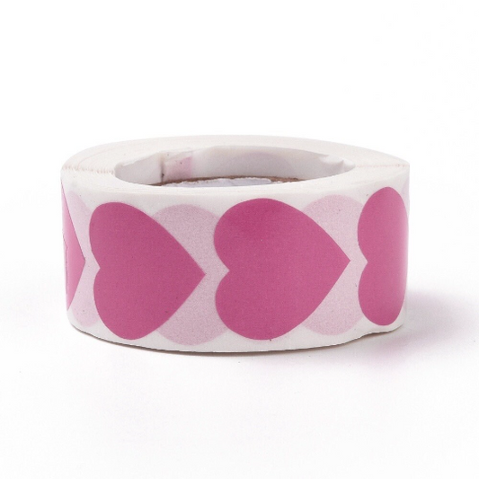 Aufkleber Sticker Herz Rosa 25mm 500 St.