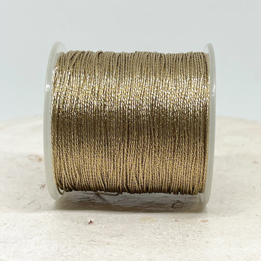 Macraméband 10m 1mm/0,8mm Ivory Cream Taupe Metallic