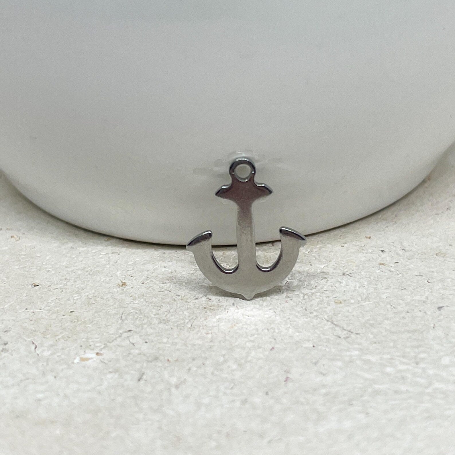 5 St. Edelstahl Anker Anhänger
