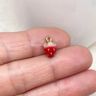 Emaille Anhänger - Erdbeere 5 St.