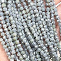 Kristallperlen 4mm 90 St. Facettierte Perlen Grau