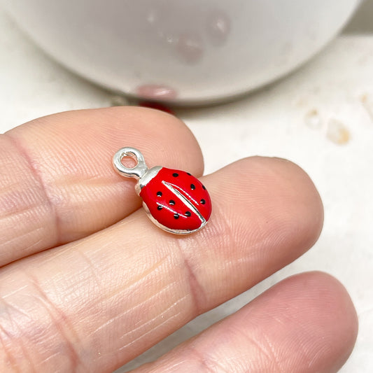 Anhänger Maikäfer 5 St., Emaille Anhänger Käfer Rot