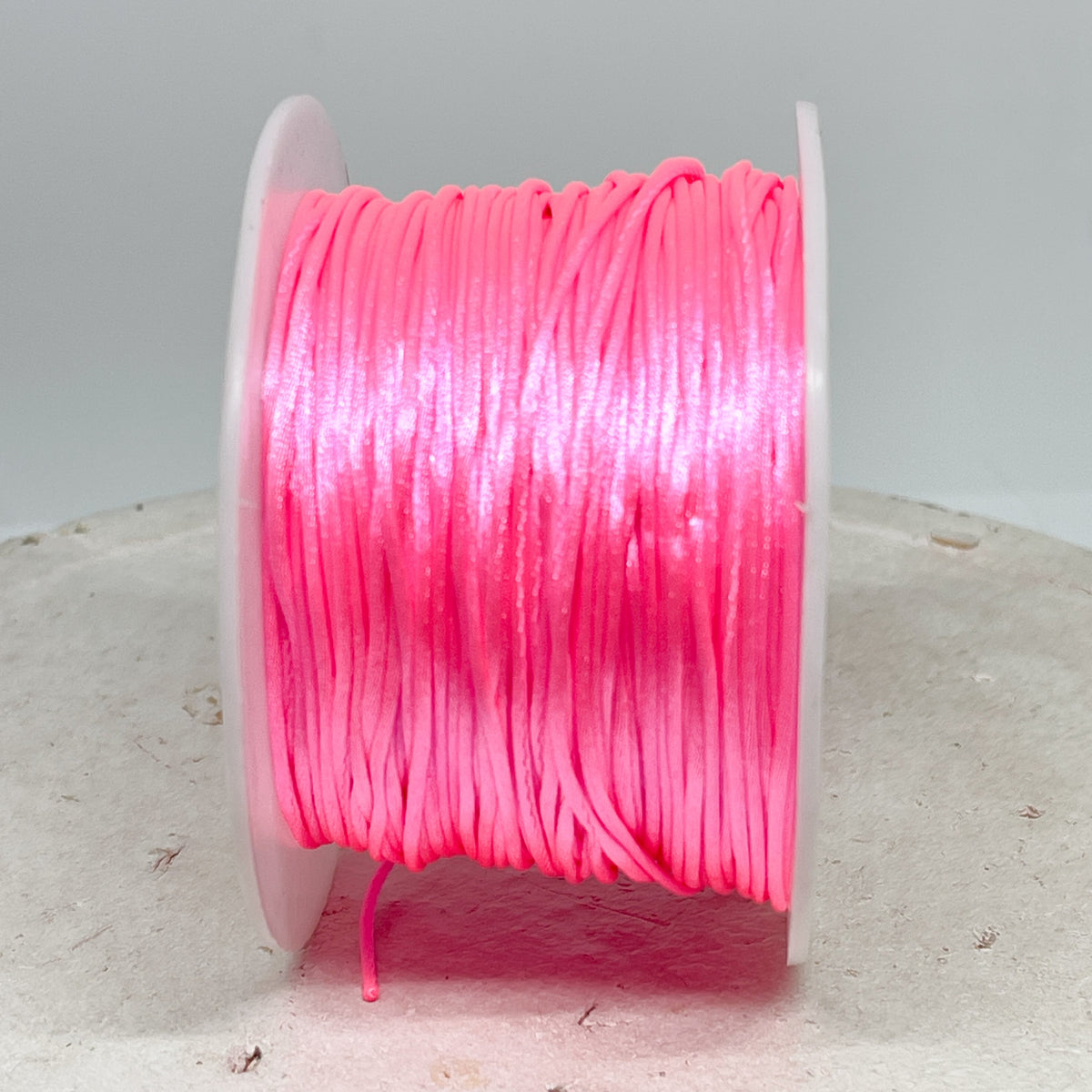 Satinband 1mm Neon Rosa, 5m Schmuckband