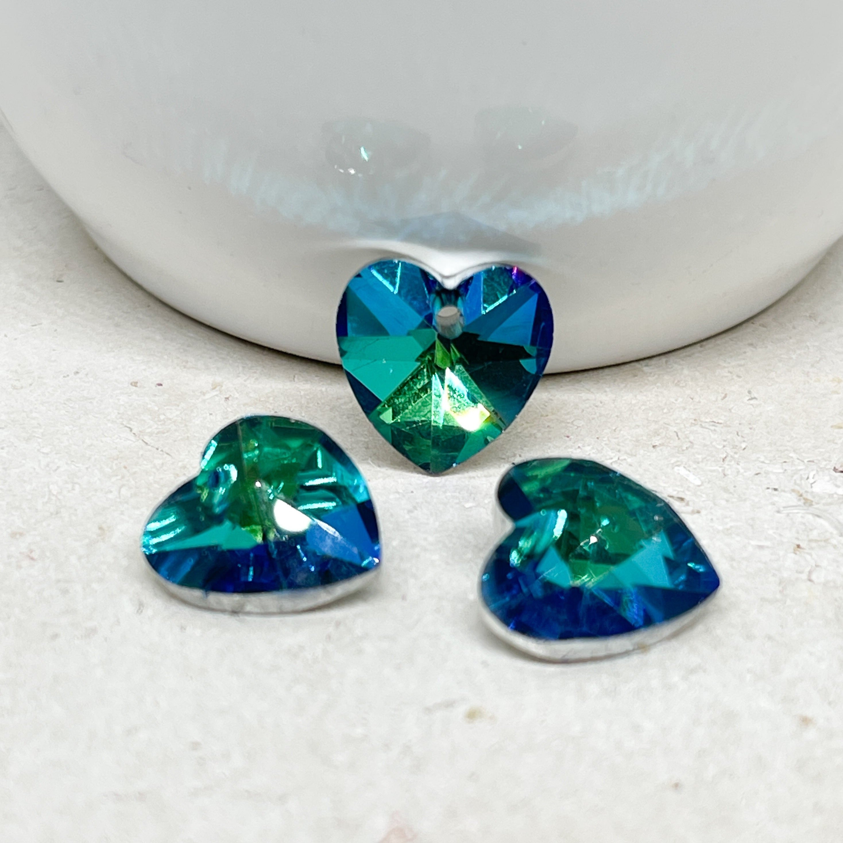 Kristallherzen 14mm Blau