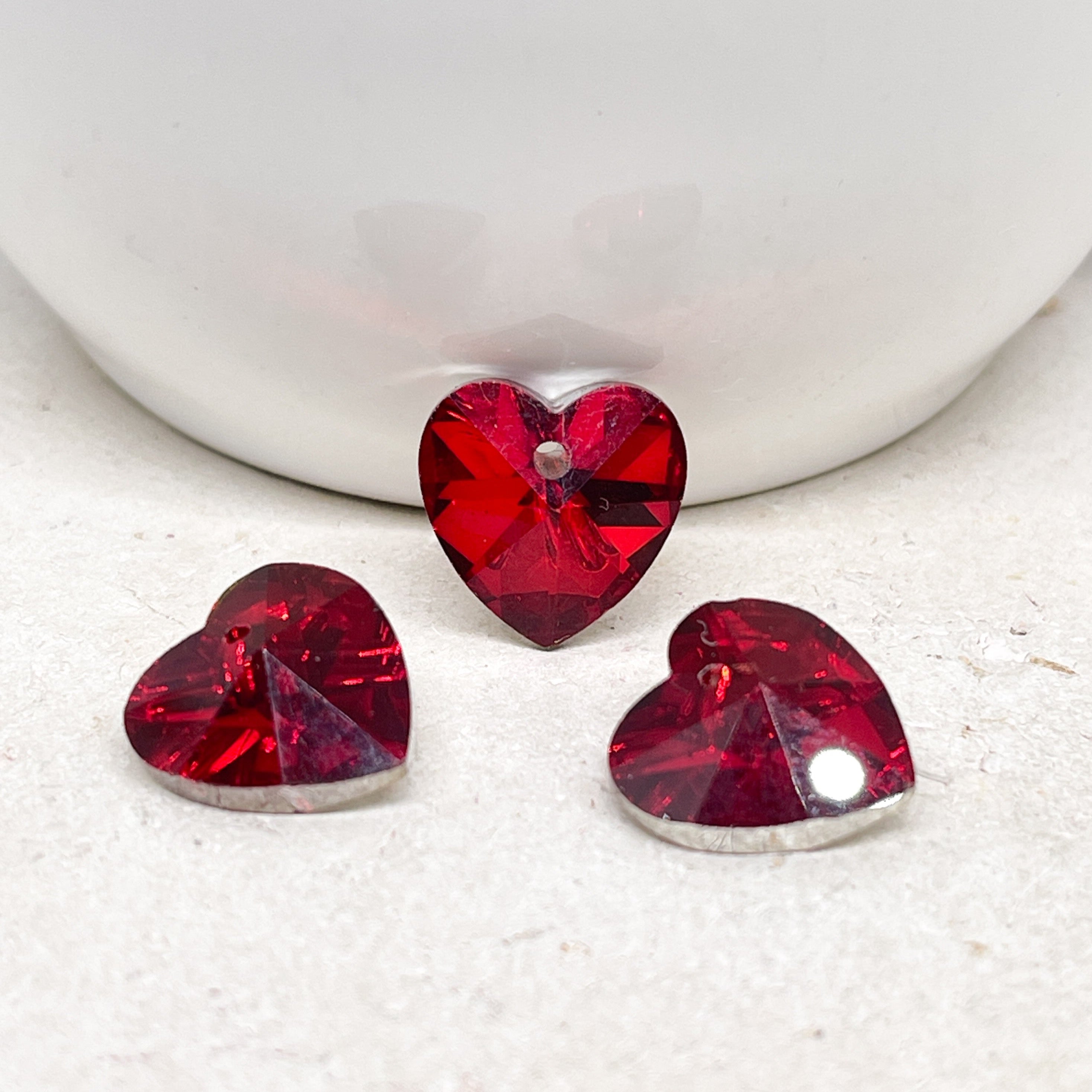 Kristallherzen 14mm Rot