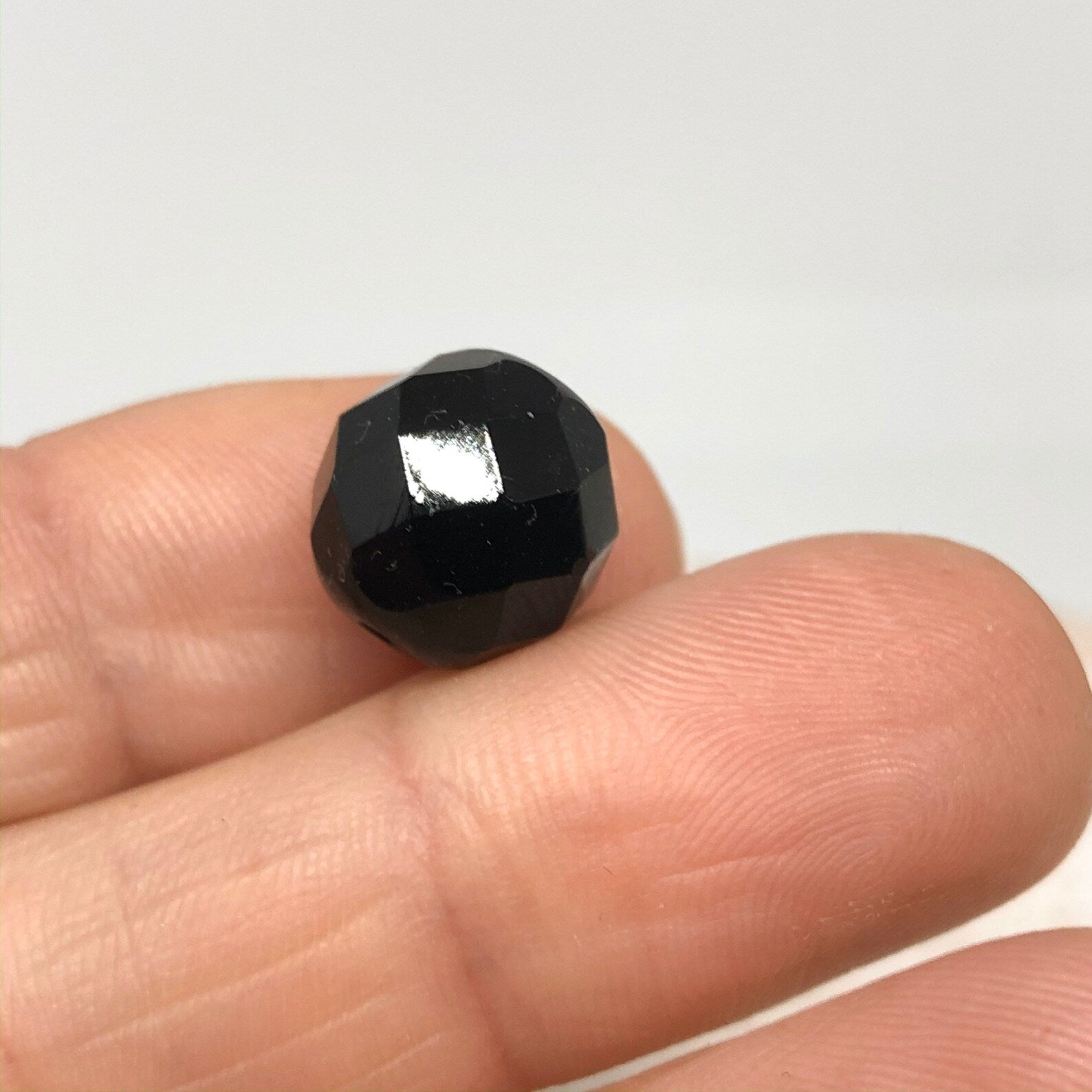  6 böhmische Glasschliffperlen 10 mm – facettierte Glasperlen aus Tschechien
