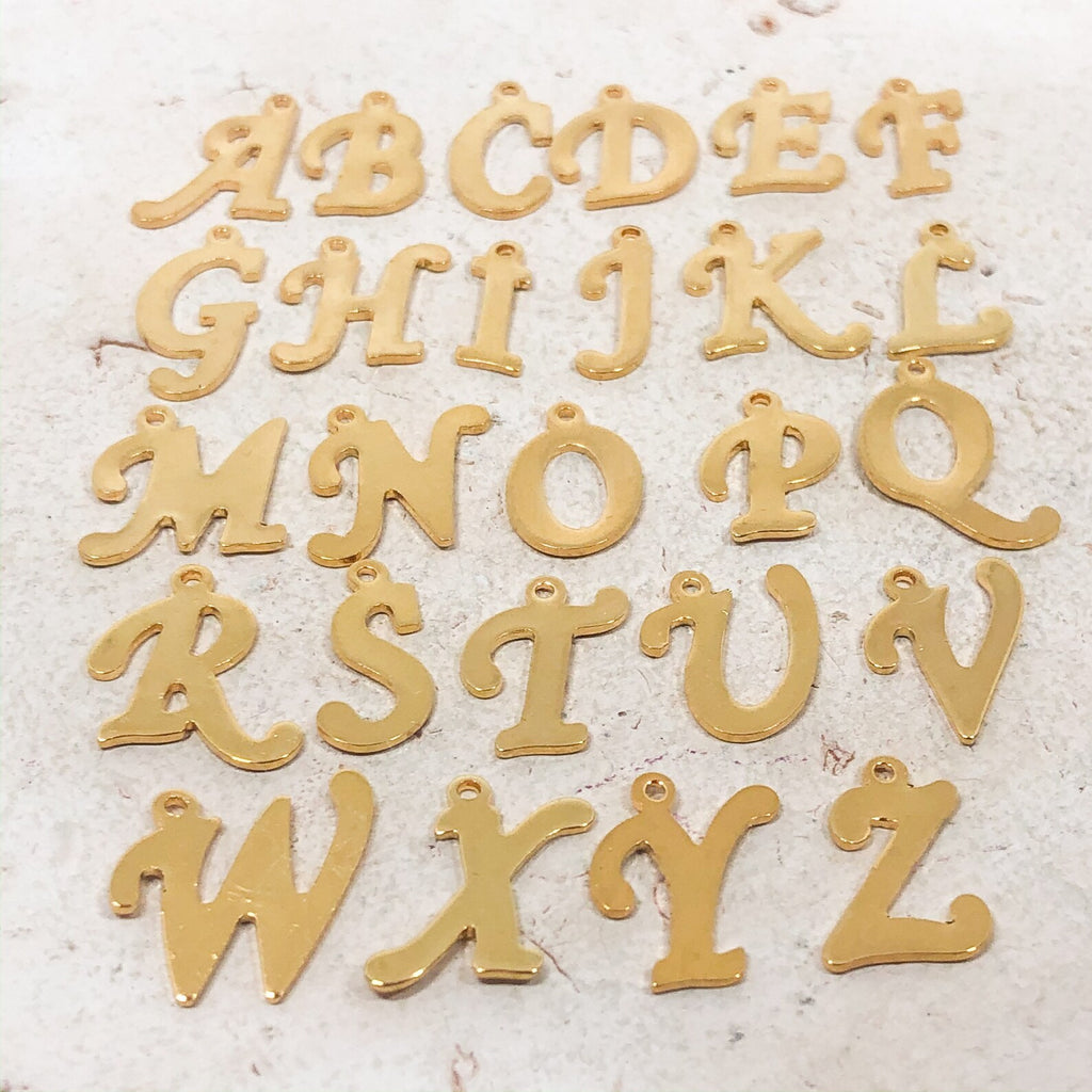 Buchstaben Initialen Anhänger Alphabet A - Z vergoldet