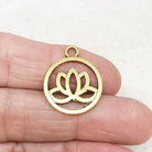 5 St. Lotusblume Anhänger Charm - Goldfarben