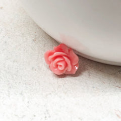 8 St. Acryl Rosenperlen Rose 10mm - Aprikot Rosa